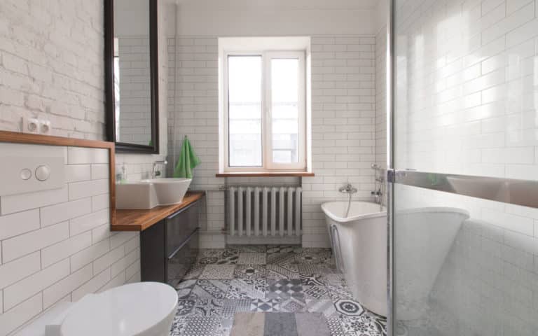 White Beautiful Attic Bathroom — Plumbers in Exeter, NSW